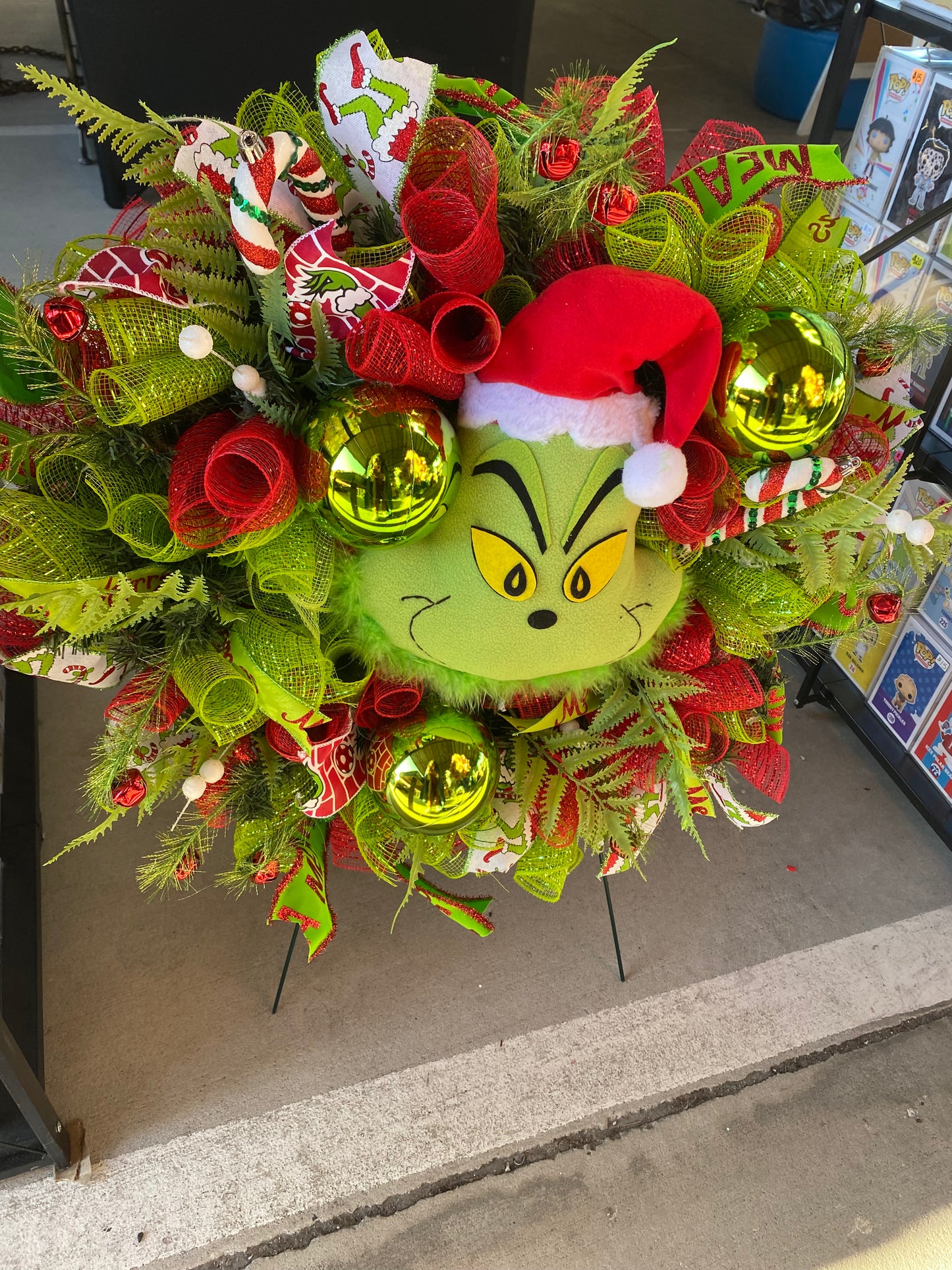Grinch Theme Christmas Wreath. Shipping included in cost